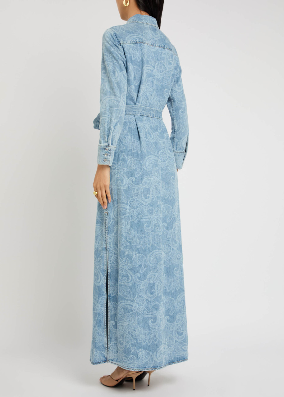 Alice + Olivia Chassidy Denim Maxi Shirt Dress - 3
