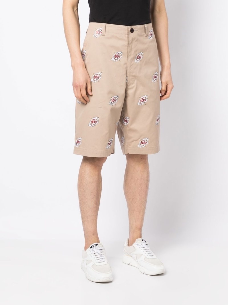 graphic-print cotton shorts - 3