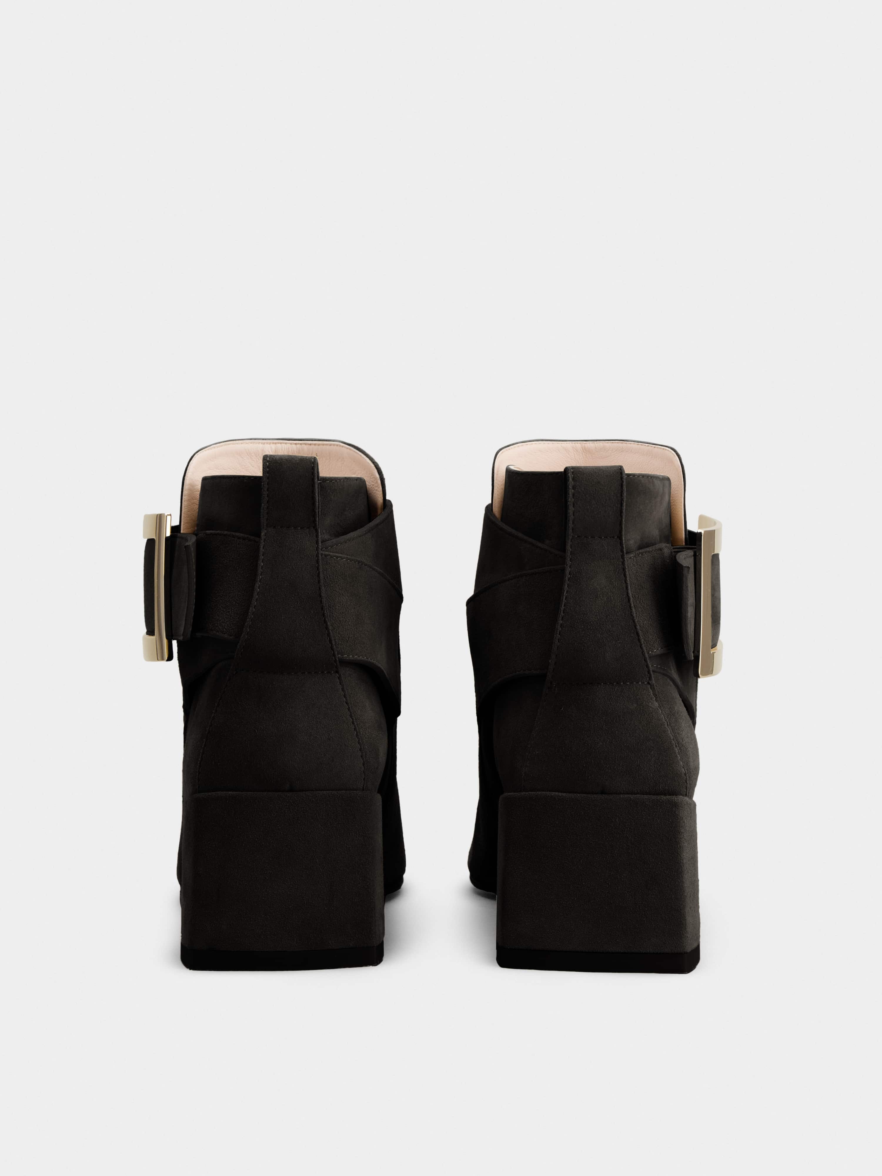 So Vivier Metal Buckle Ankle Boots in Suede - 5