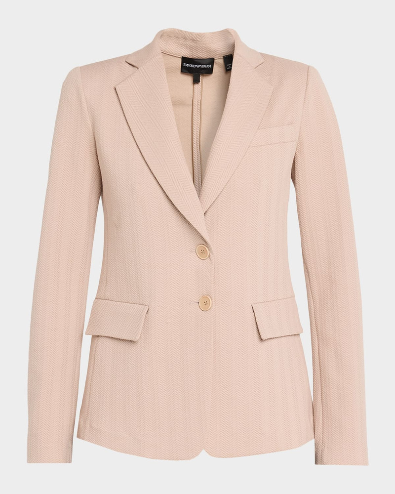 Chevron Jersey Single-Breasted Jacket 1