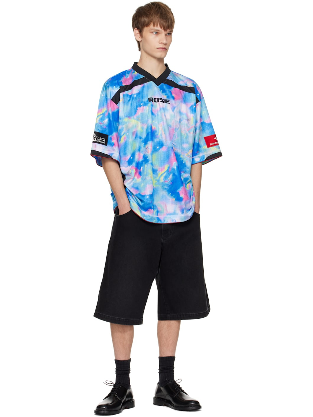 Blue Printed Rugby T-shirt - 4