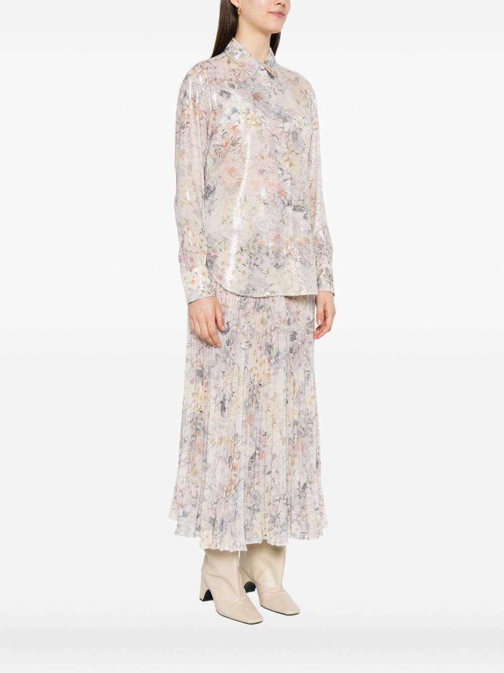 sequin floral shirt - 3