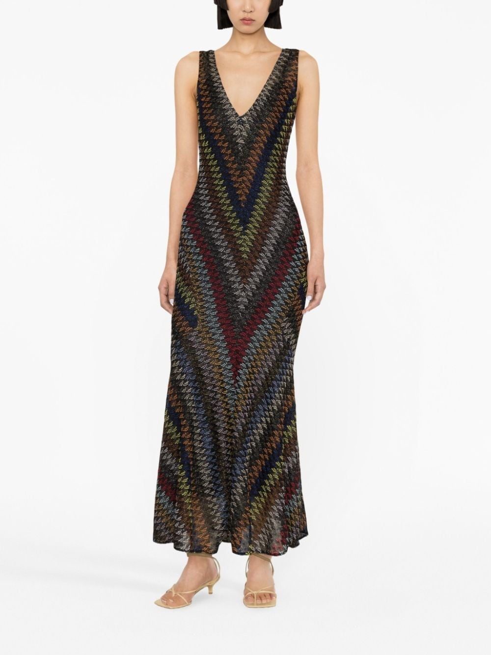 zigzag crochet-knit maxi dress - 2