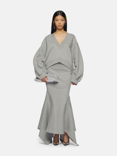 THE ATTICO MELANGE GREY MIDI SKIRT outlook