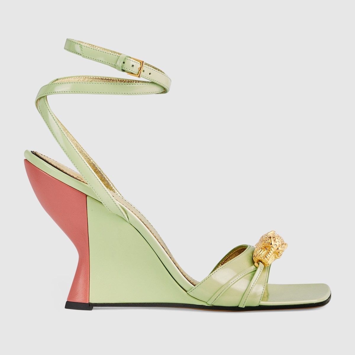Women's high heel sandal with hardware - 1