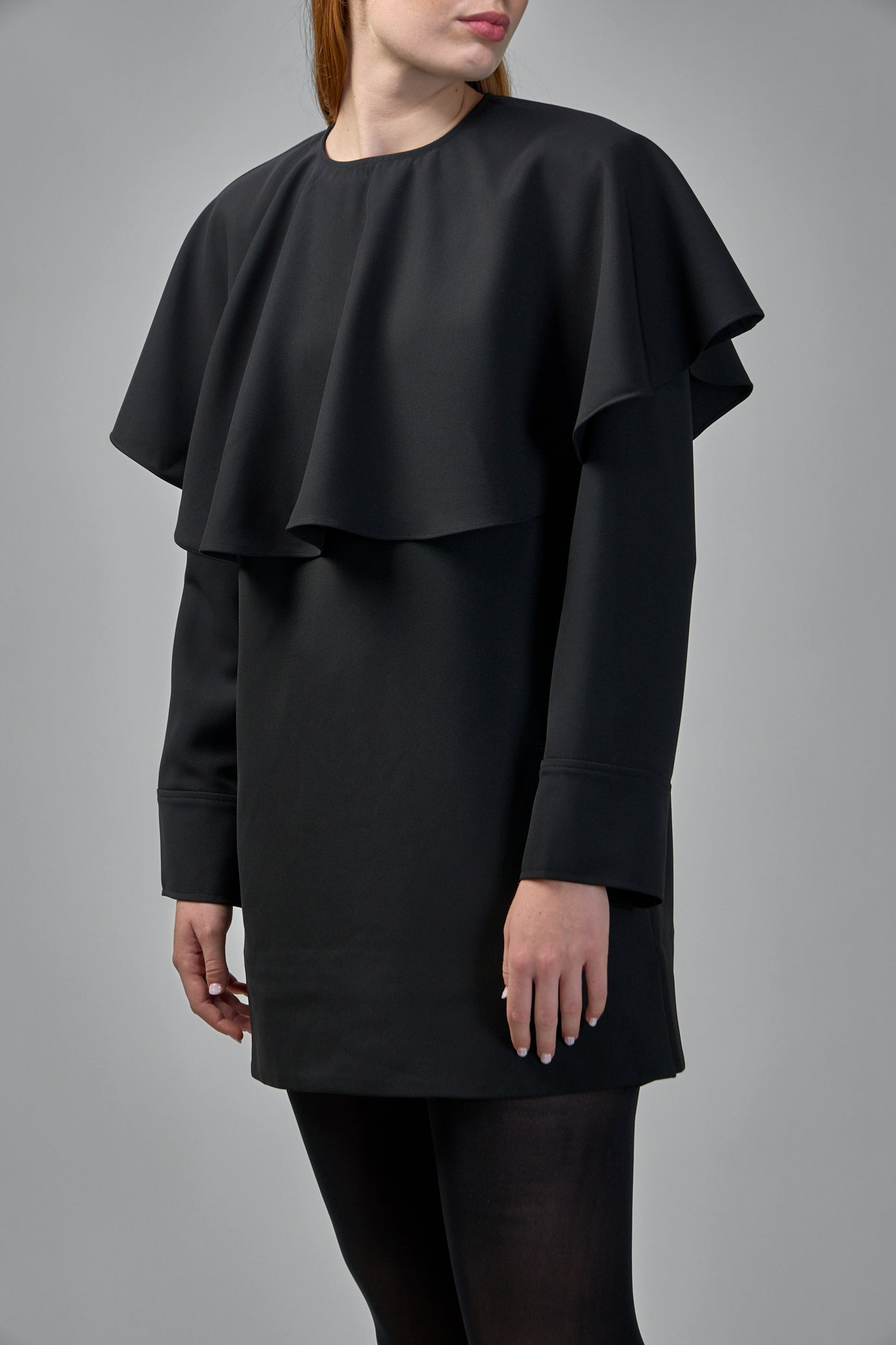 Light Twill Suiting Circle Collar Mini Dress - 4
