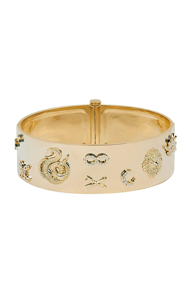 Symbols Wide Triptych Bangle Bracelet 1