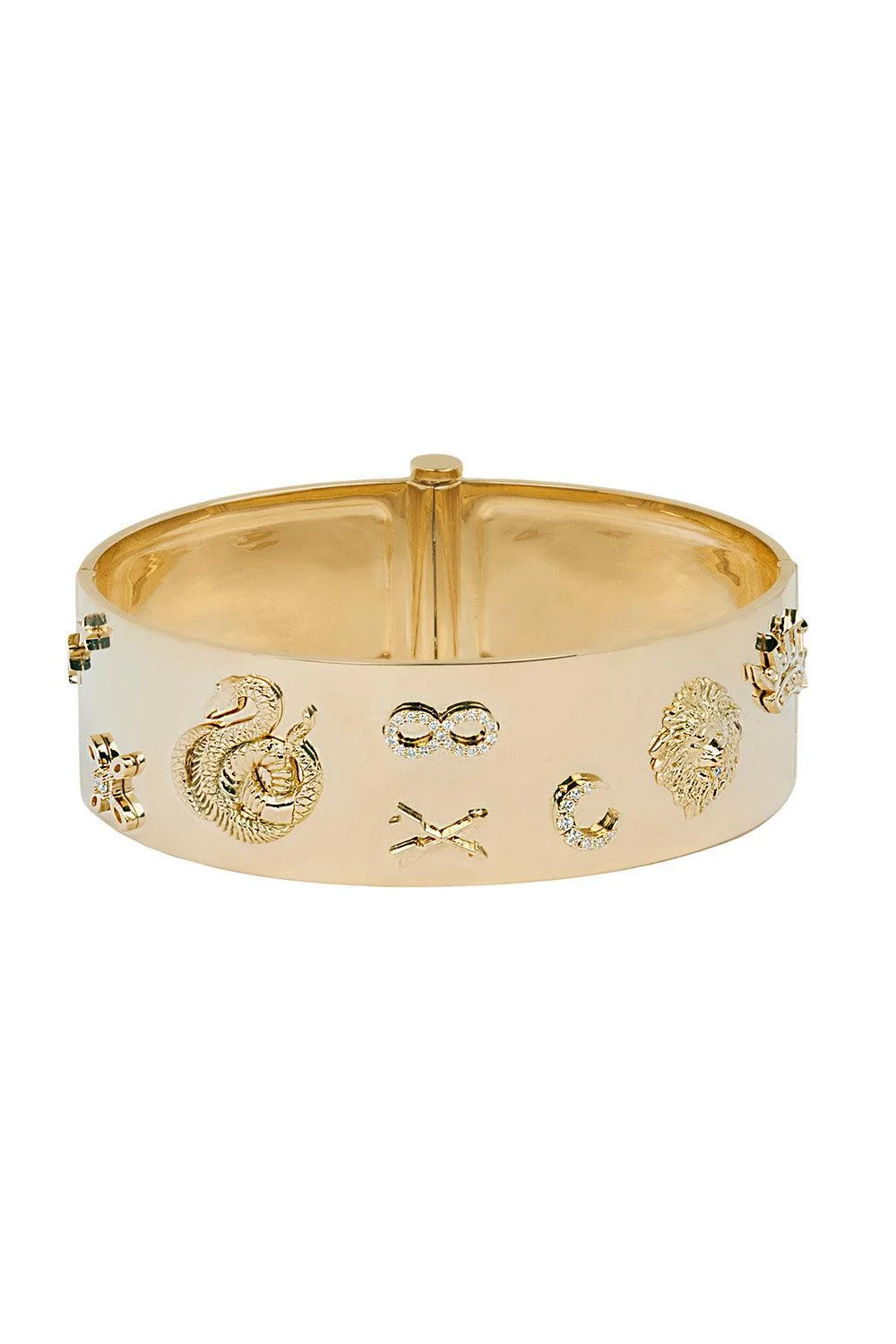 Symbols Wide Triptych Bangle Bracelet - 1