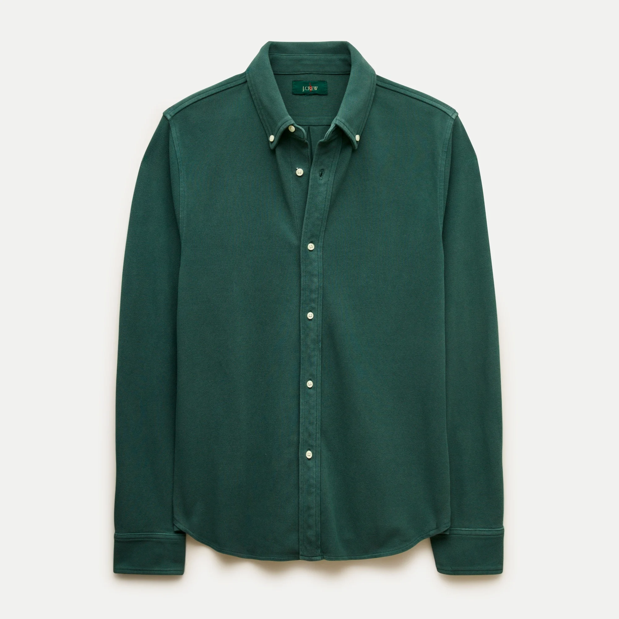 Washed piqué button-down shirt - 1