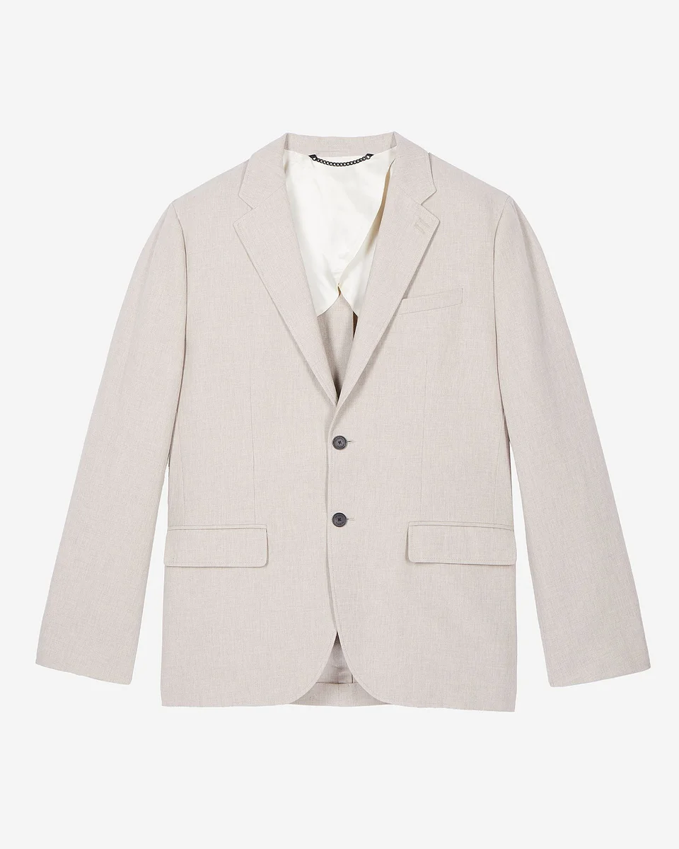 BEIGE COTTON LINEN SUIT JACKET - 1
