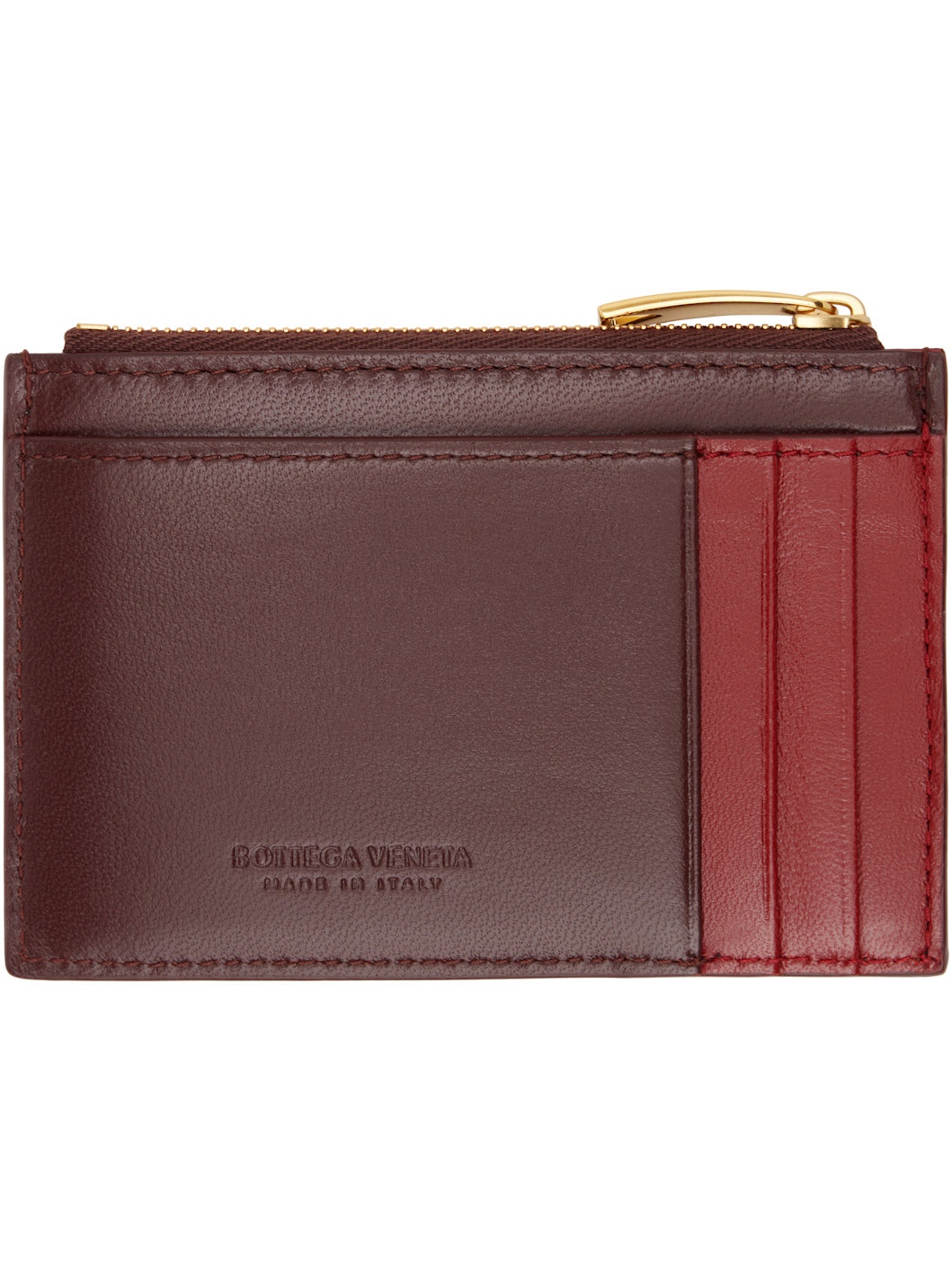 Burgundy Cassette Zippered Card Holder - 2