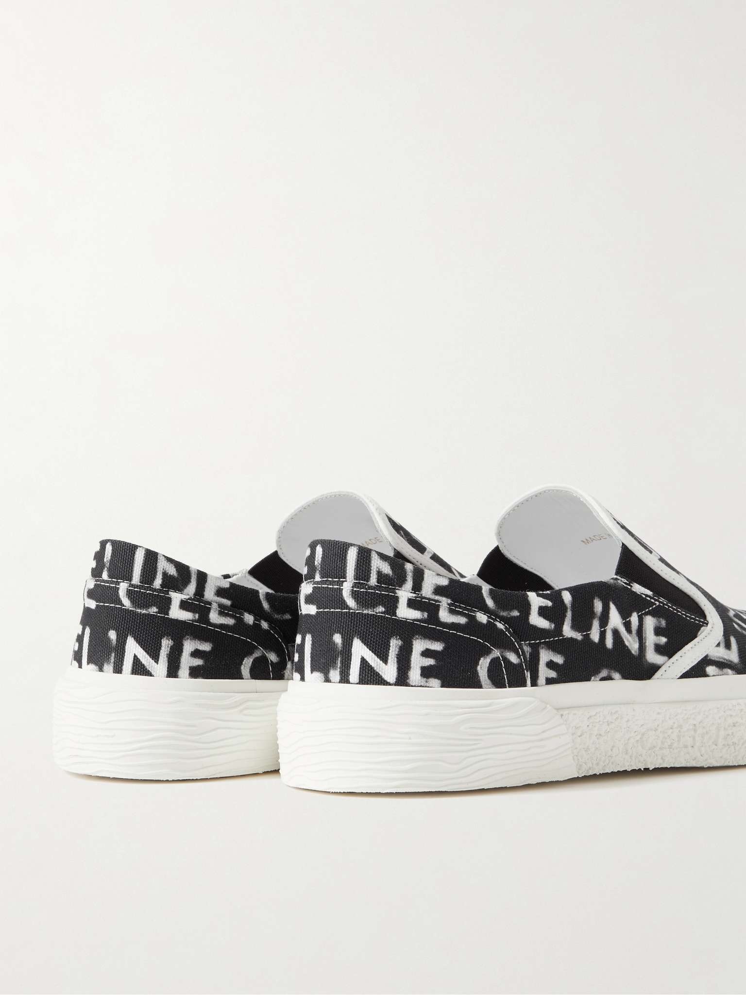 Elliot Leather-Trimmed Logo-Print Canvas Slip-On Sneakers - 5