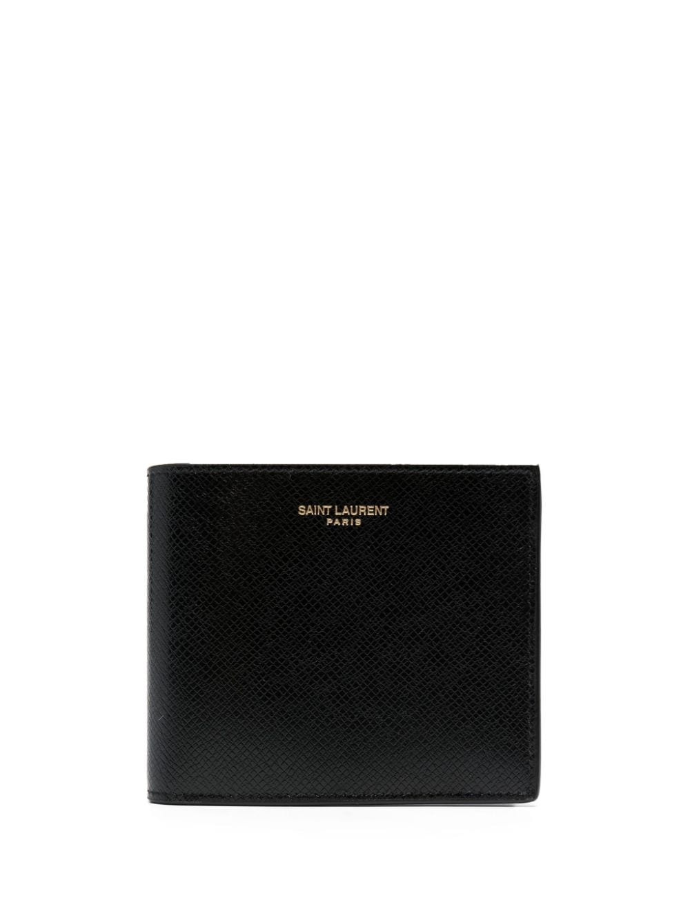 East/West grained leather wallet - 1