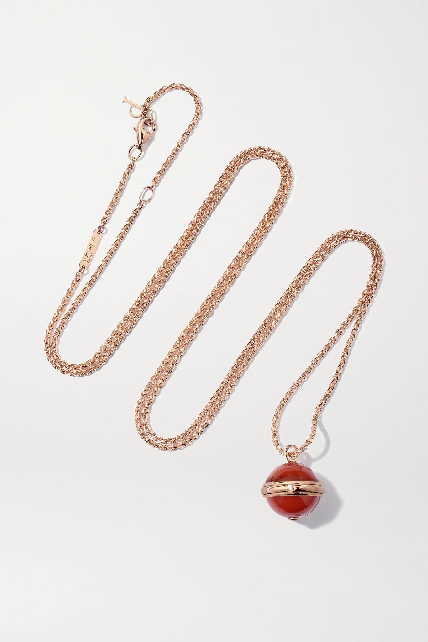 Possession 18-karat rose gold, carnelian and diamond necklace - 1