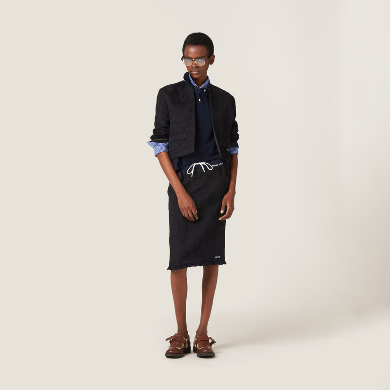 Miu Miu Single-breasted matelassé effect jacquard jacket outlook