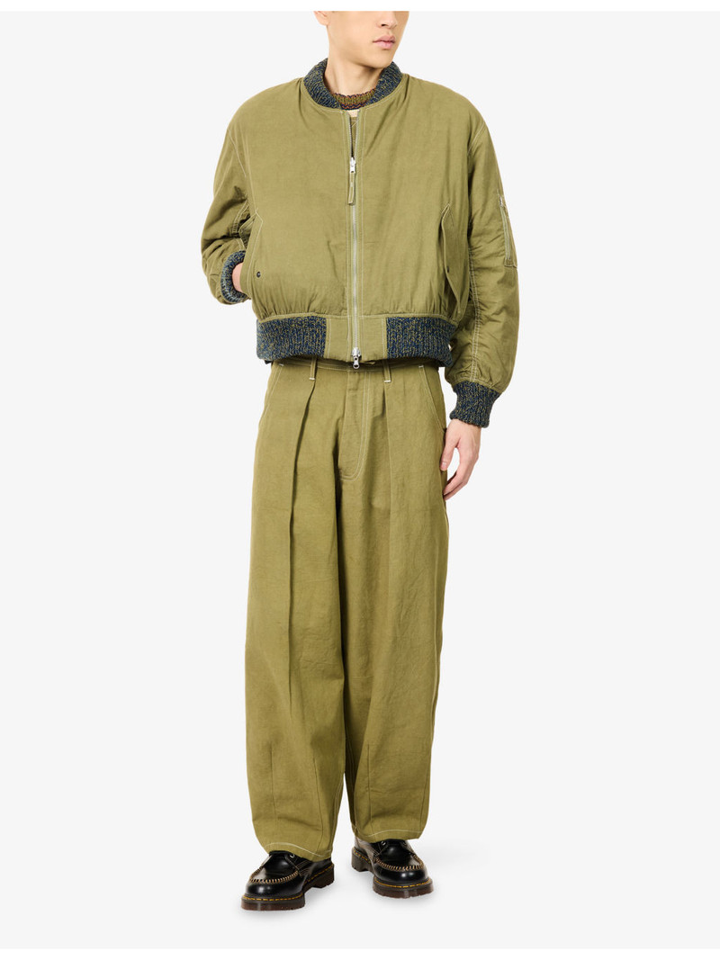 Story mfg. Seed Knitted-Trims Cotton Bomber Jacket outlook