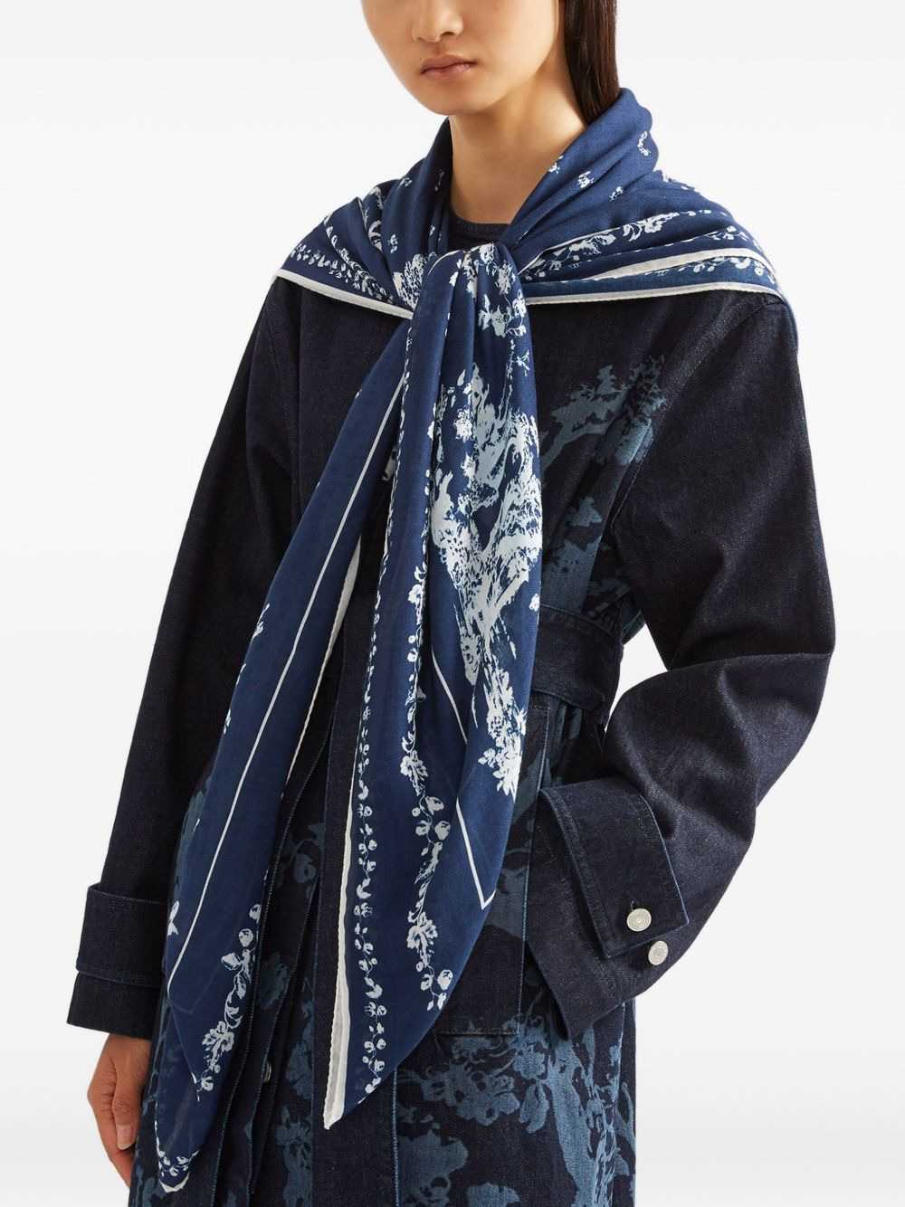 floral-tree print scarf - 3