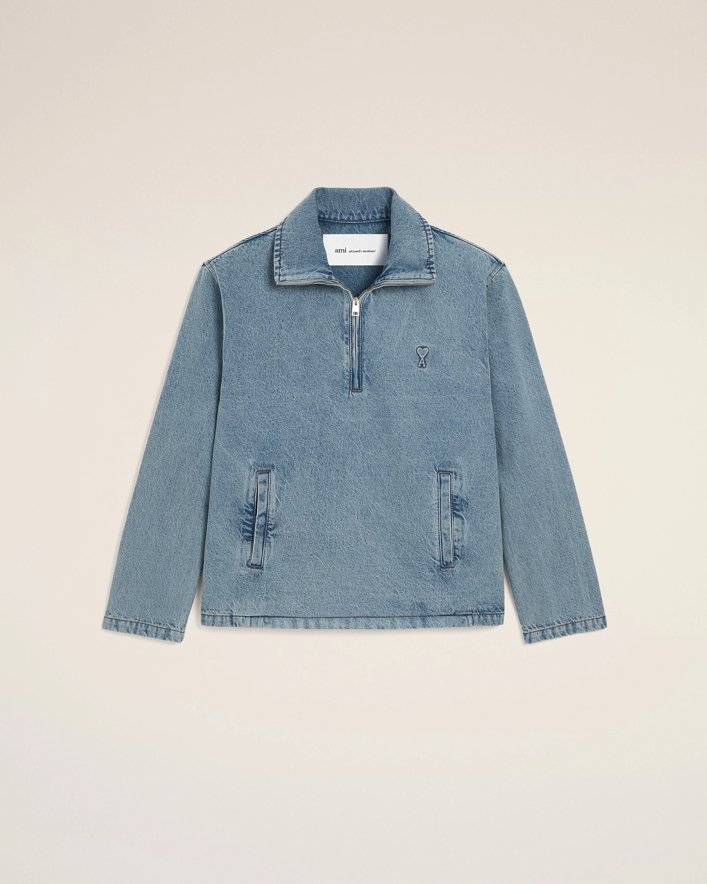 BLUE COTTON VAREUSE WITH AMI DE COEUR - 1
