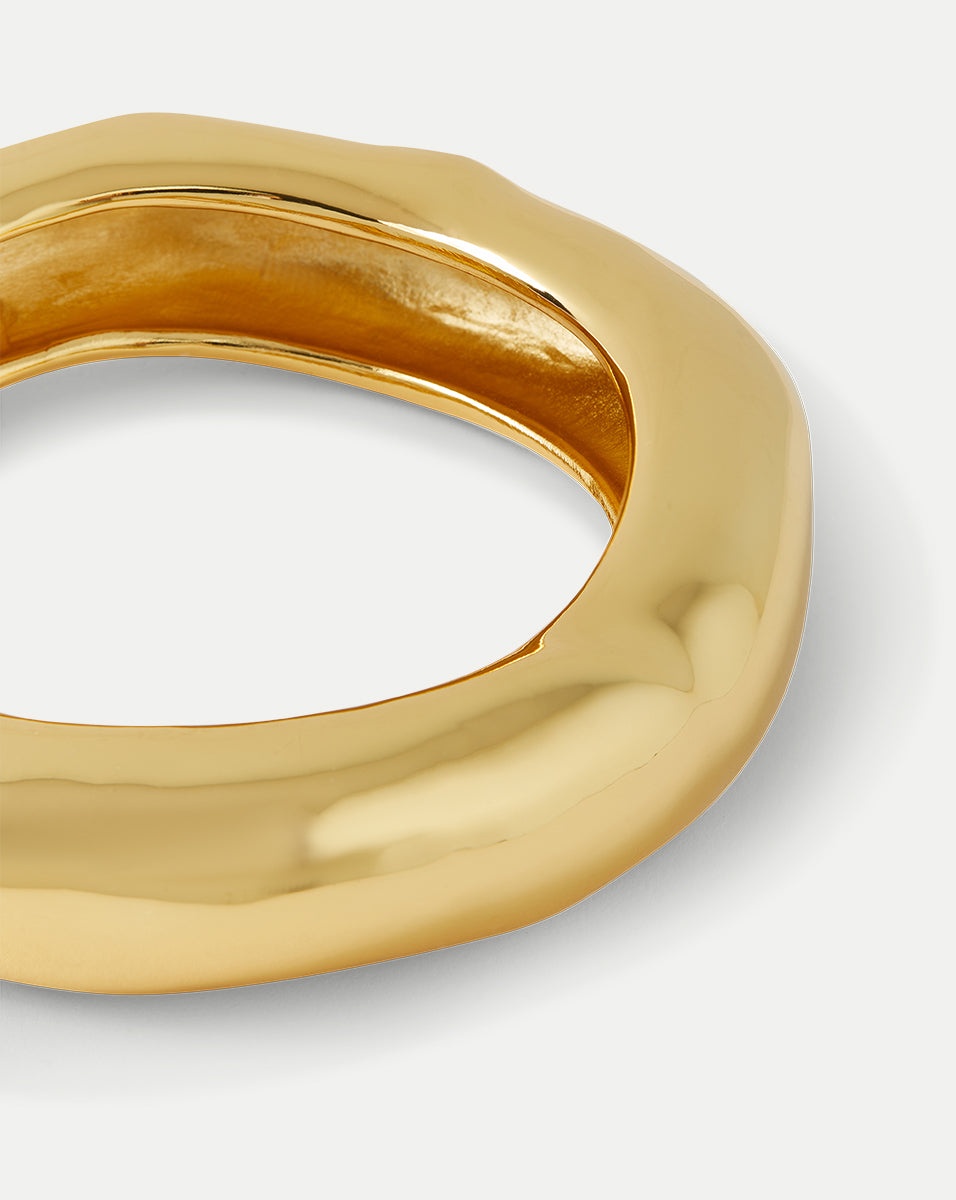 LARGE MOLTEN GOLD BANGLE BRACELET - 2