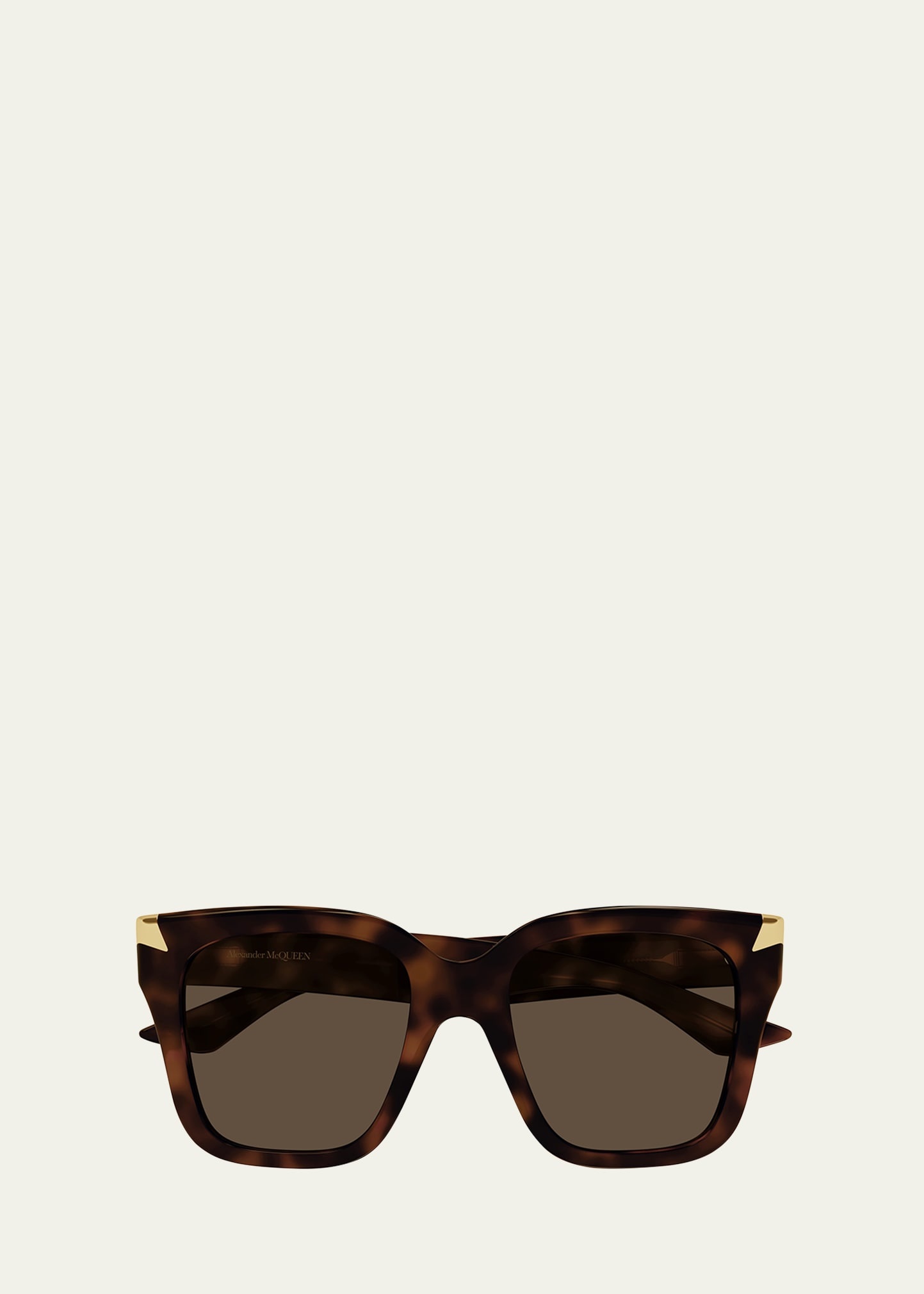 Golden-Tipped Recycled Acetate Square Sunglasses - 1