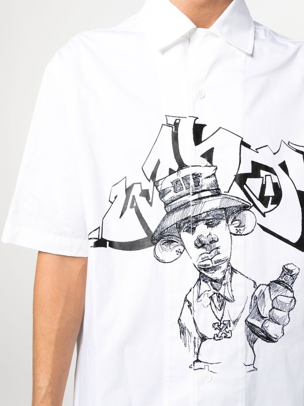 graphic-print short sleeve shirt - 5