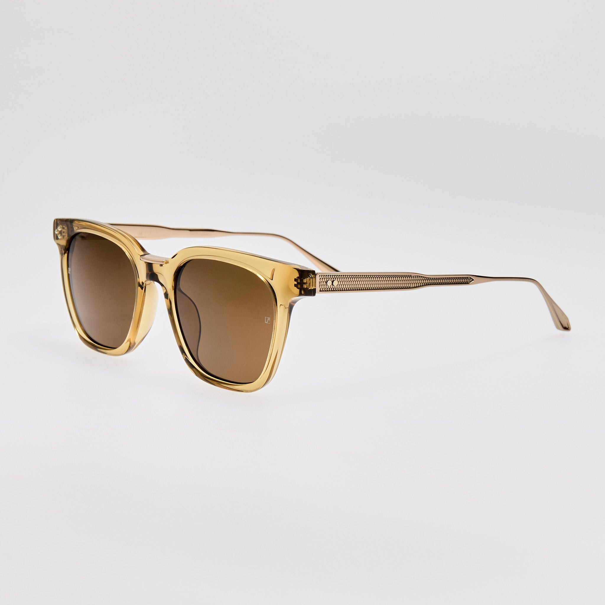 Evan Sunglasses in Khaki and Gold - 2