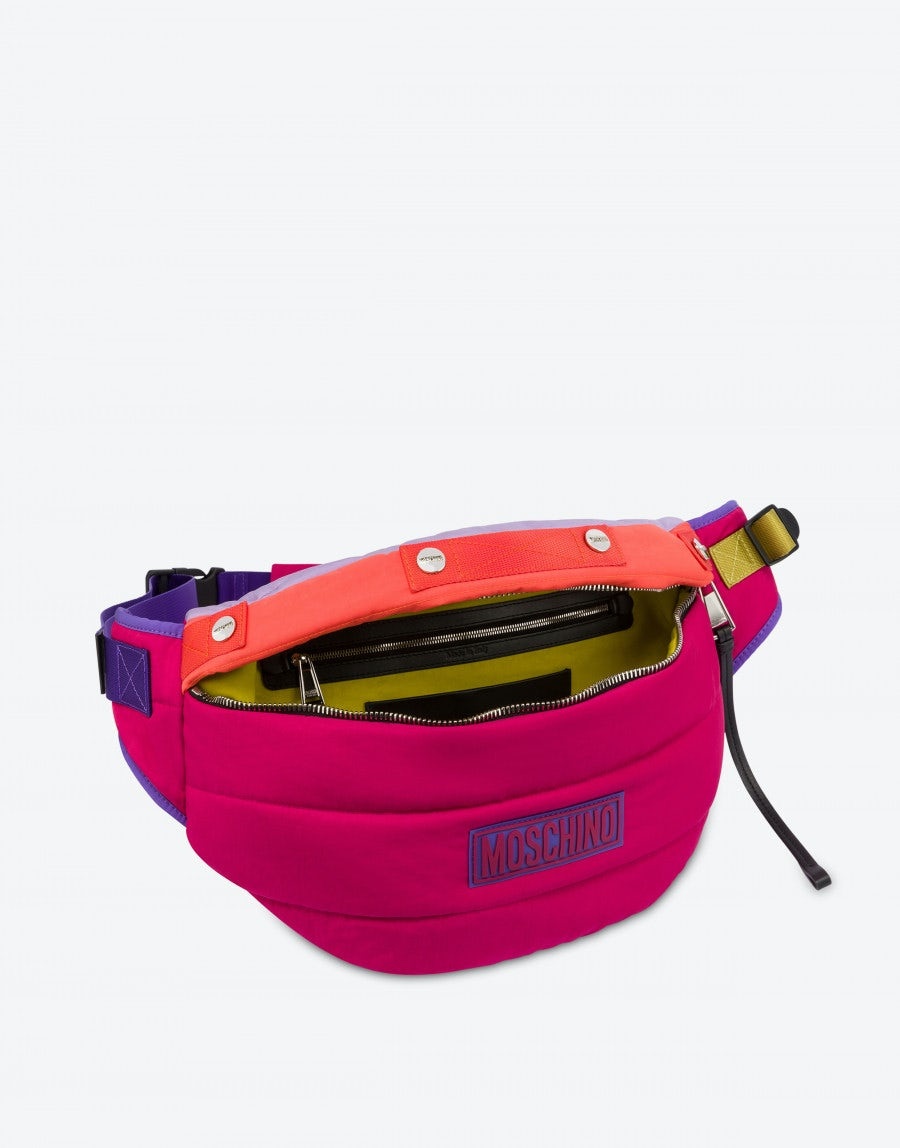 LARGE COLOUR-BLOCK NYLON BELT BAG - 3