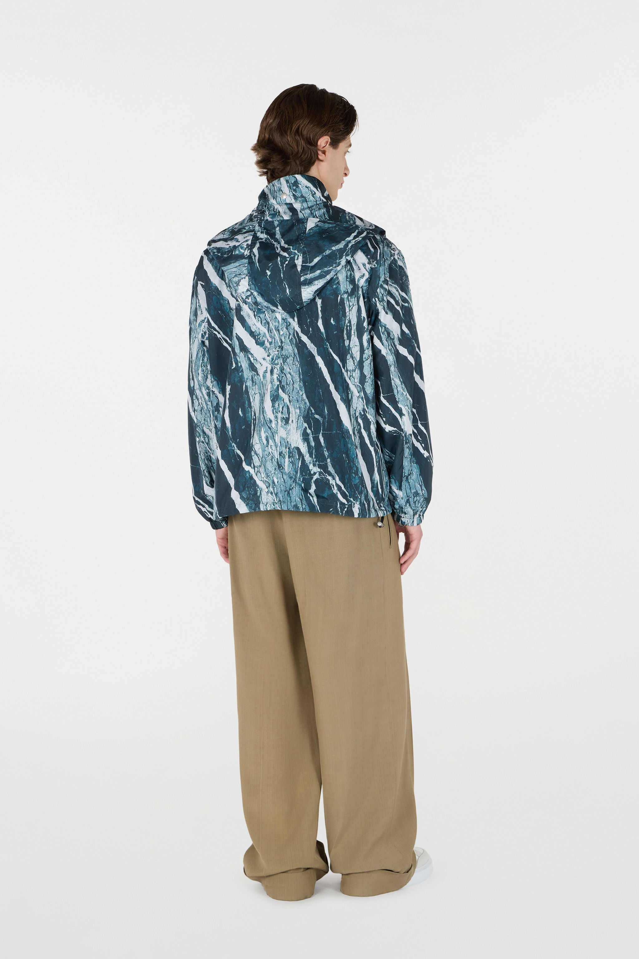 Marble-Print Bomber Jacket - 4