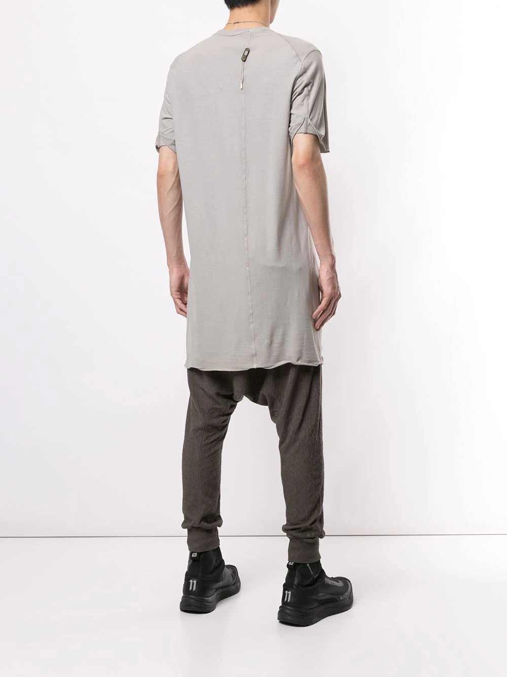 raw edge long T-shirt - 4