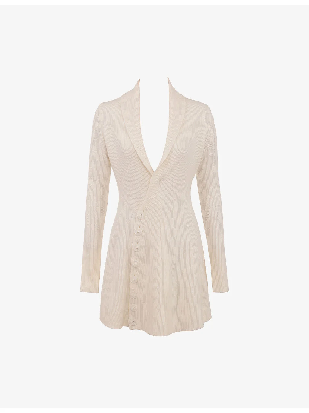 Ayla Asymmetric Wool-Blend Mini Dress - 1