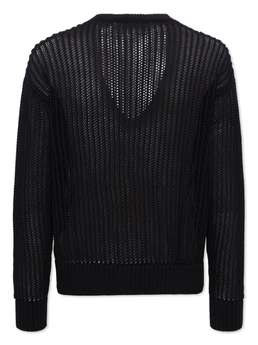 open-knit V-neck jumper - 2