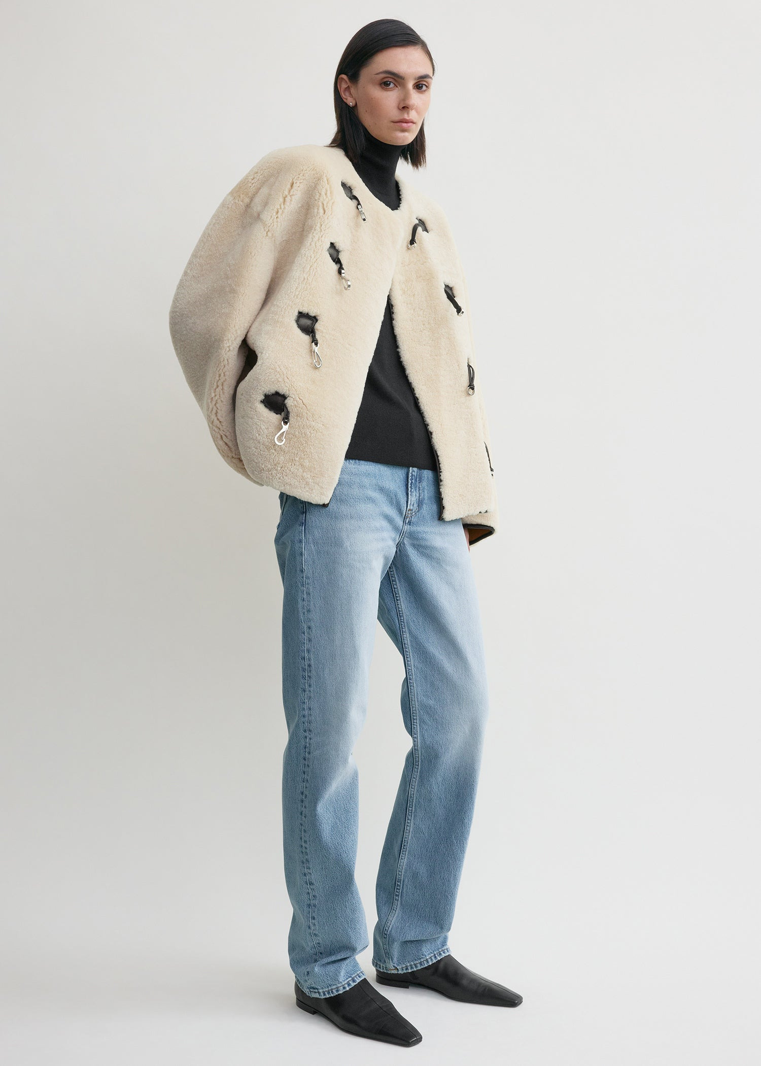 Teddy shearling clasp jacket off-white - 6