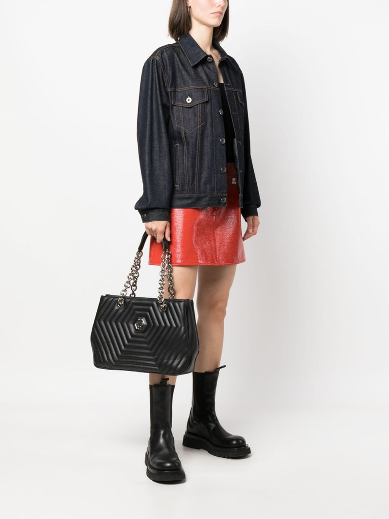 PHILIPP PLEIN Hexagon quilted leather shoulder bag outlook