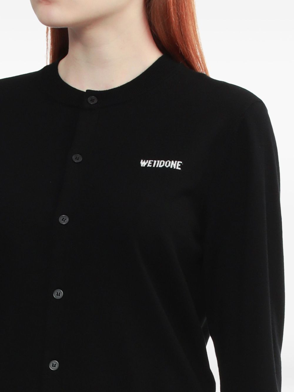 logo-embroidered cardigan - 5