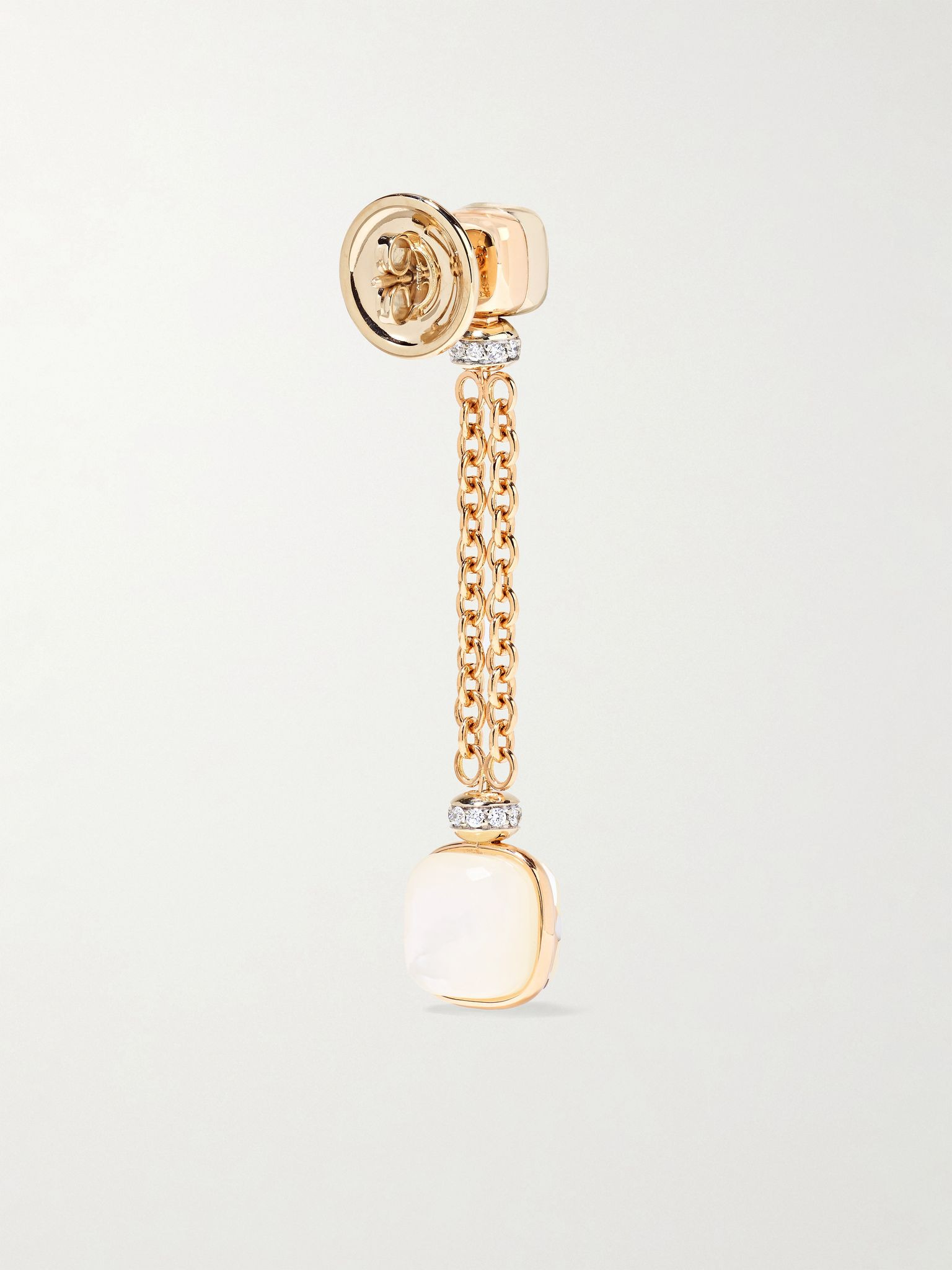 18-karat rose and white gold multi-stone earrings White - 3