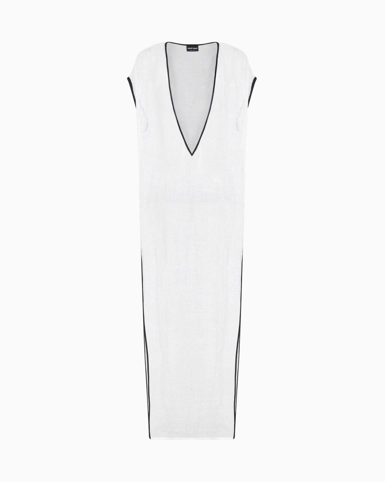 LINEN-BLEND MESH LONG DRESS - 1