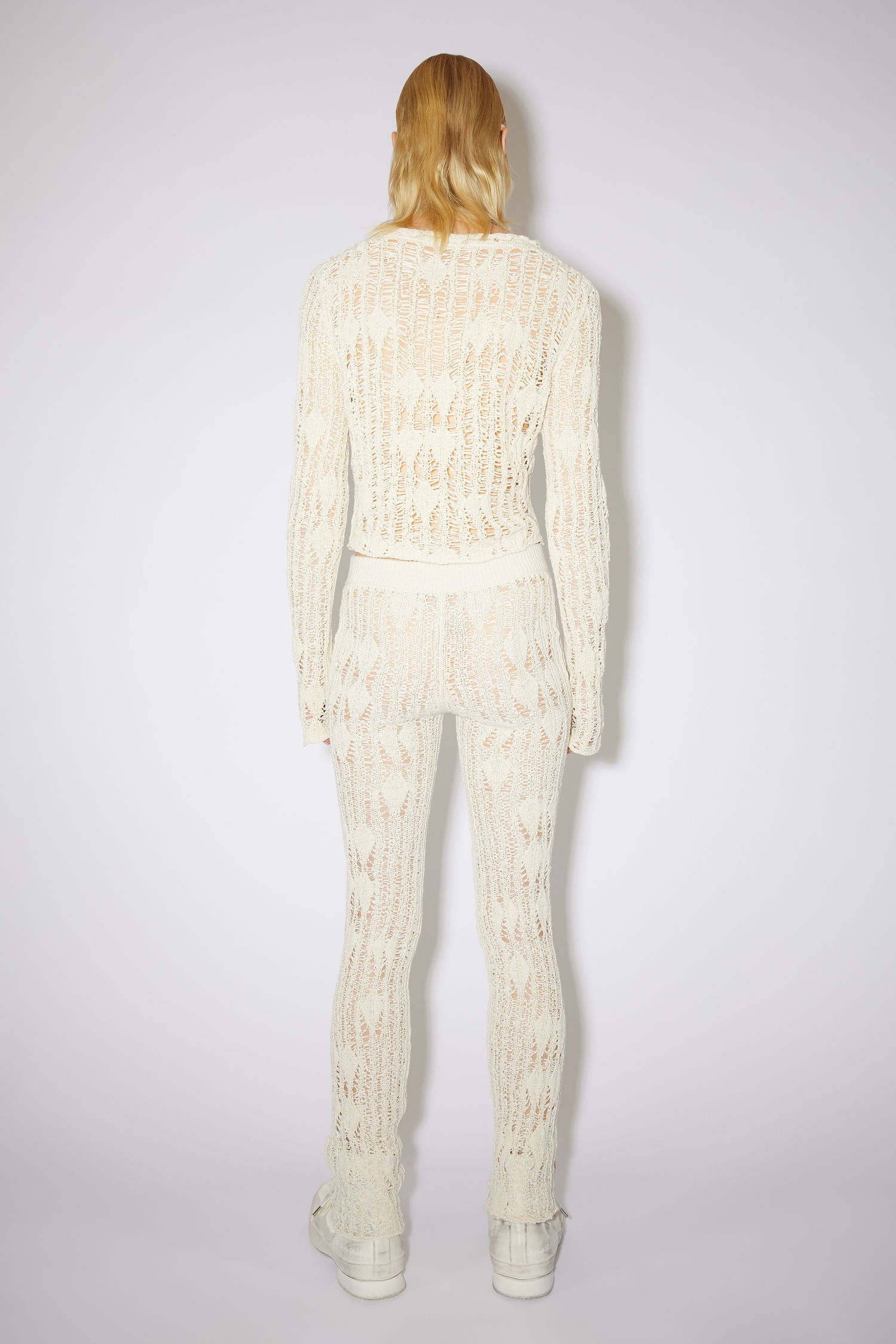 Knitted trousers - Ivory white - 3