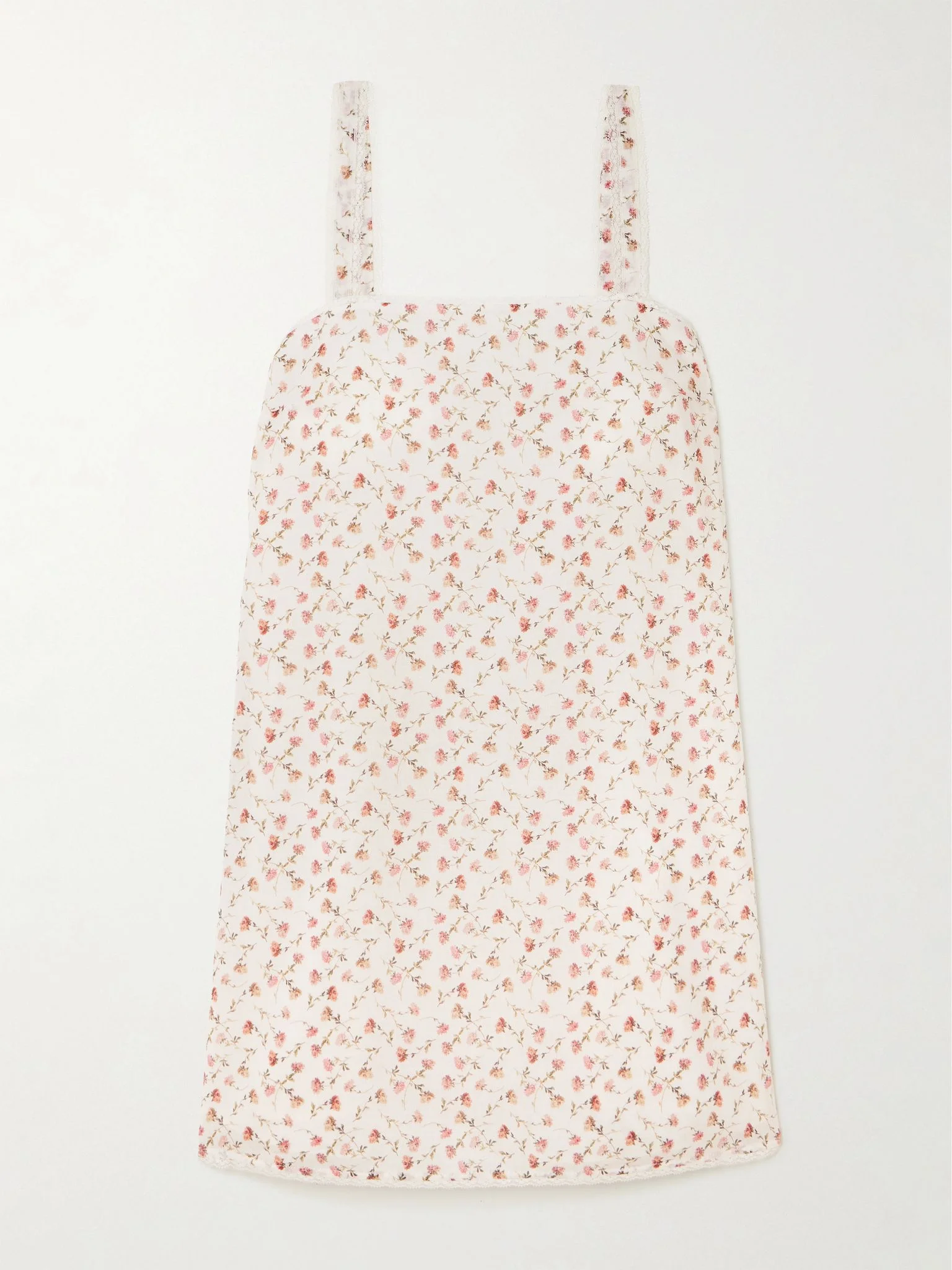 Charlotte lace-trimmed floral-print cotton mini dress Multi - 1