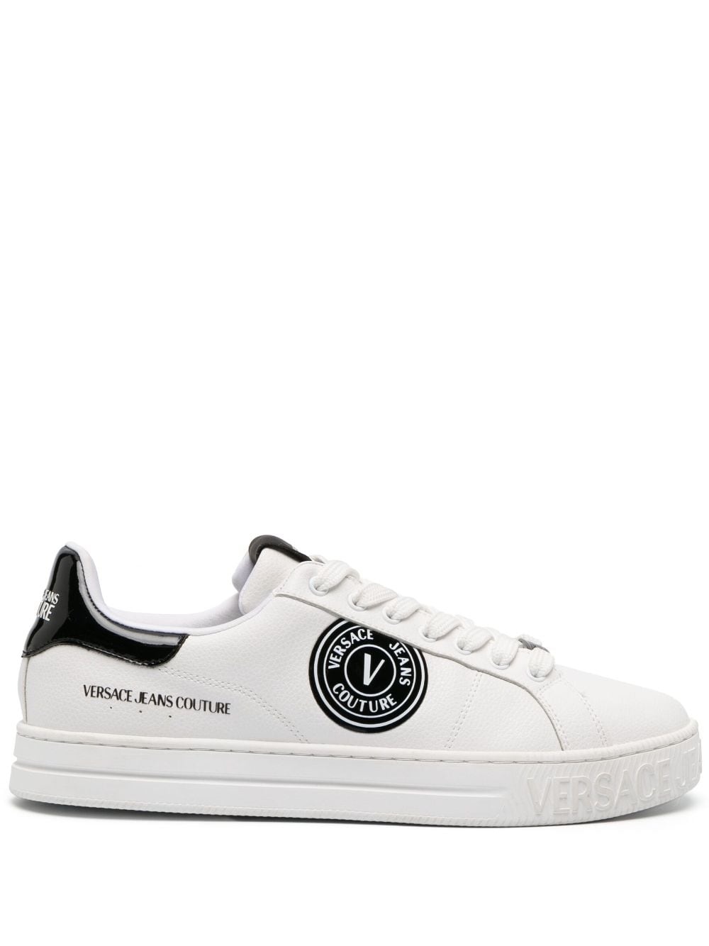 logo-patch leather low-top sneakers - 1