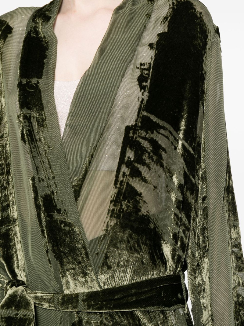 panelled velvet robe coat 5