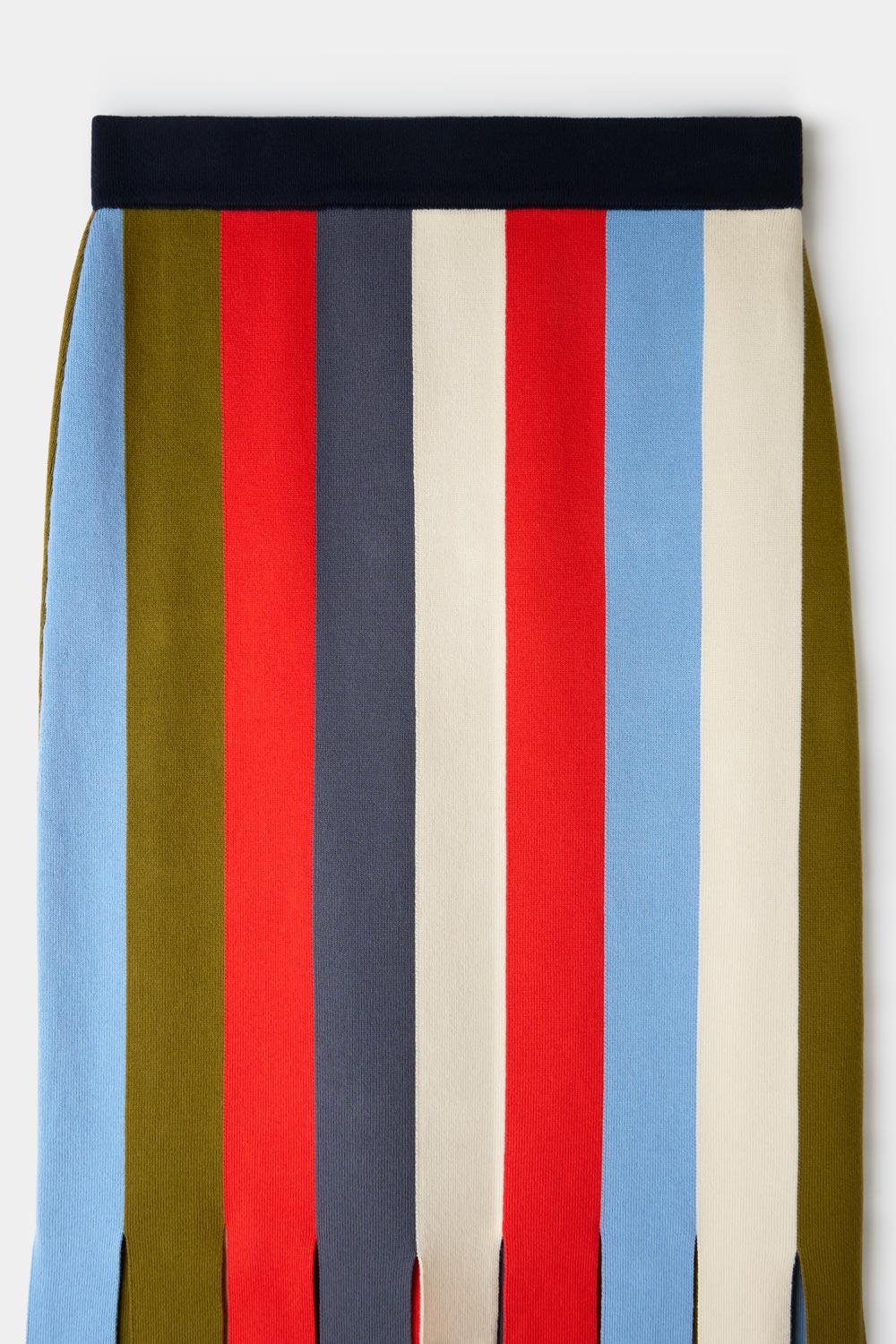 MAGLIAUNITA FRINGED LONG SKIRT / multicolor stripes - 5