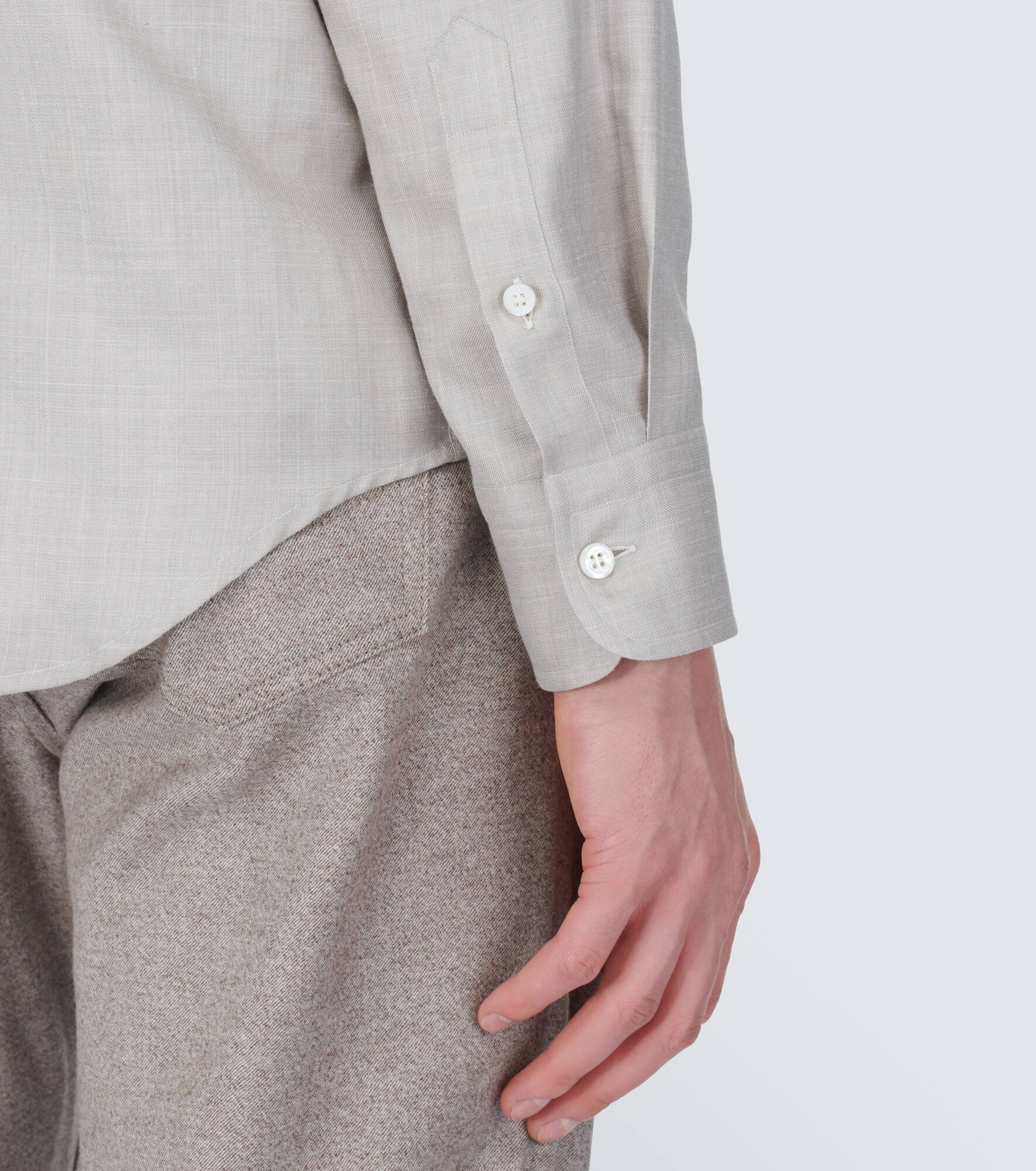Silk, cashmere, and linen shirt - 6
