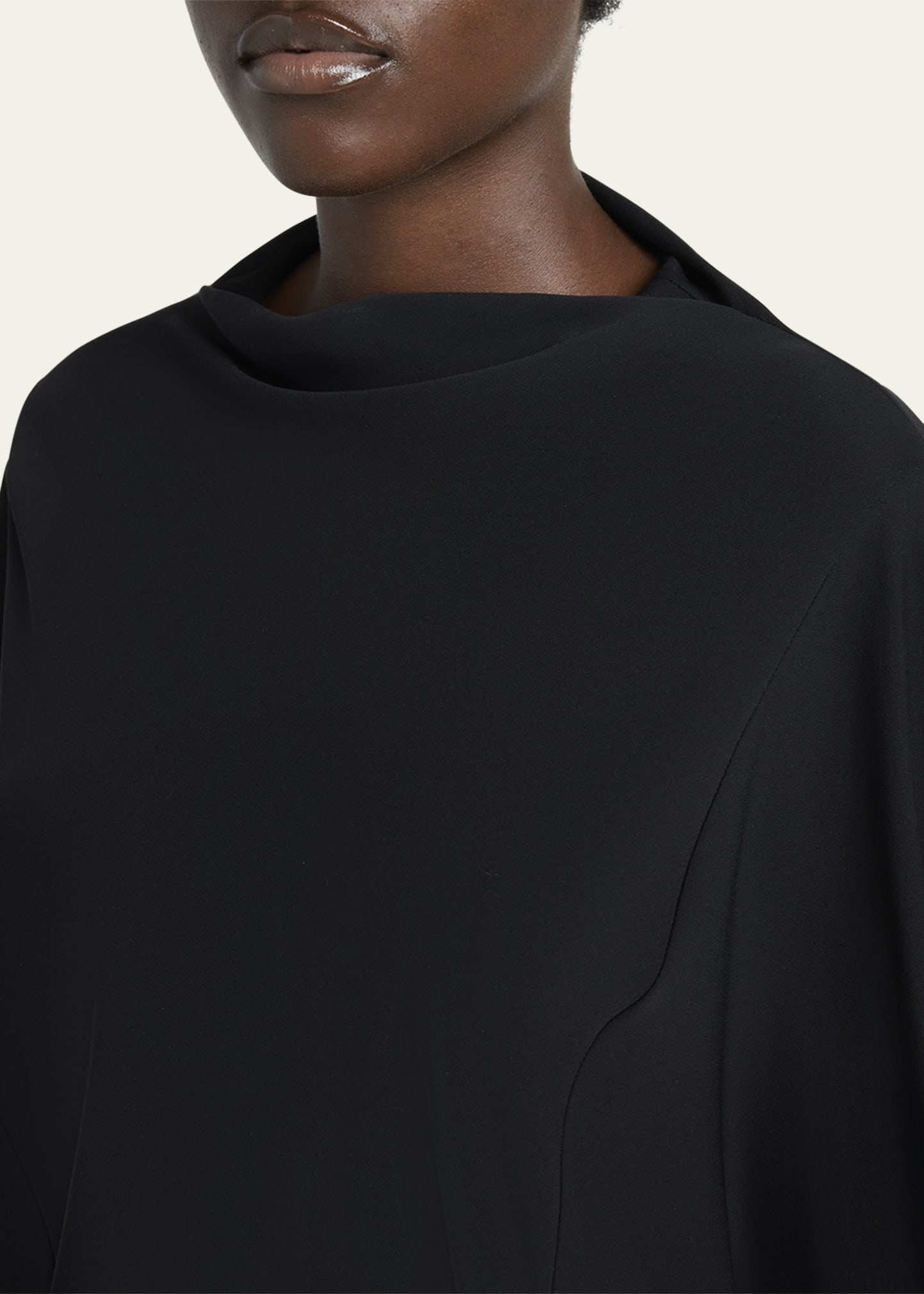 Triple Silk Georgette Long Sleeve Gown - 5