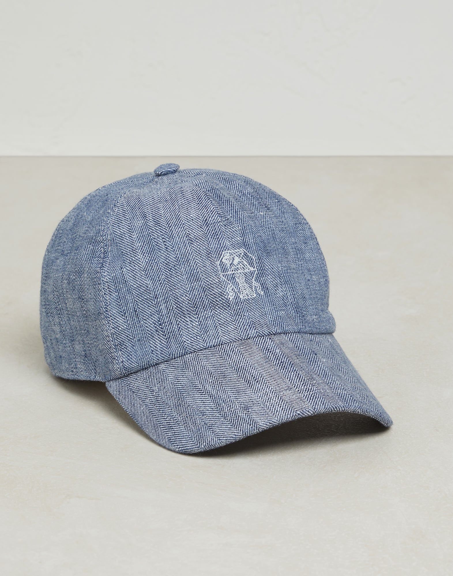 Délavé hemp and linen chevron baseball cap with logo - 1