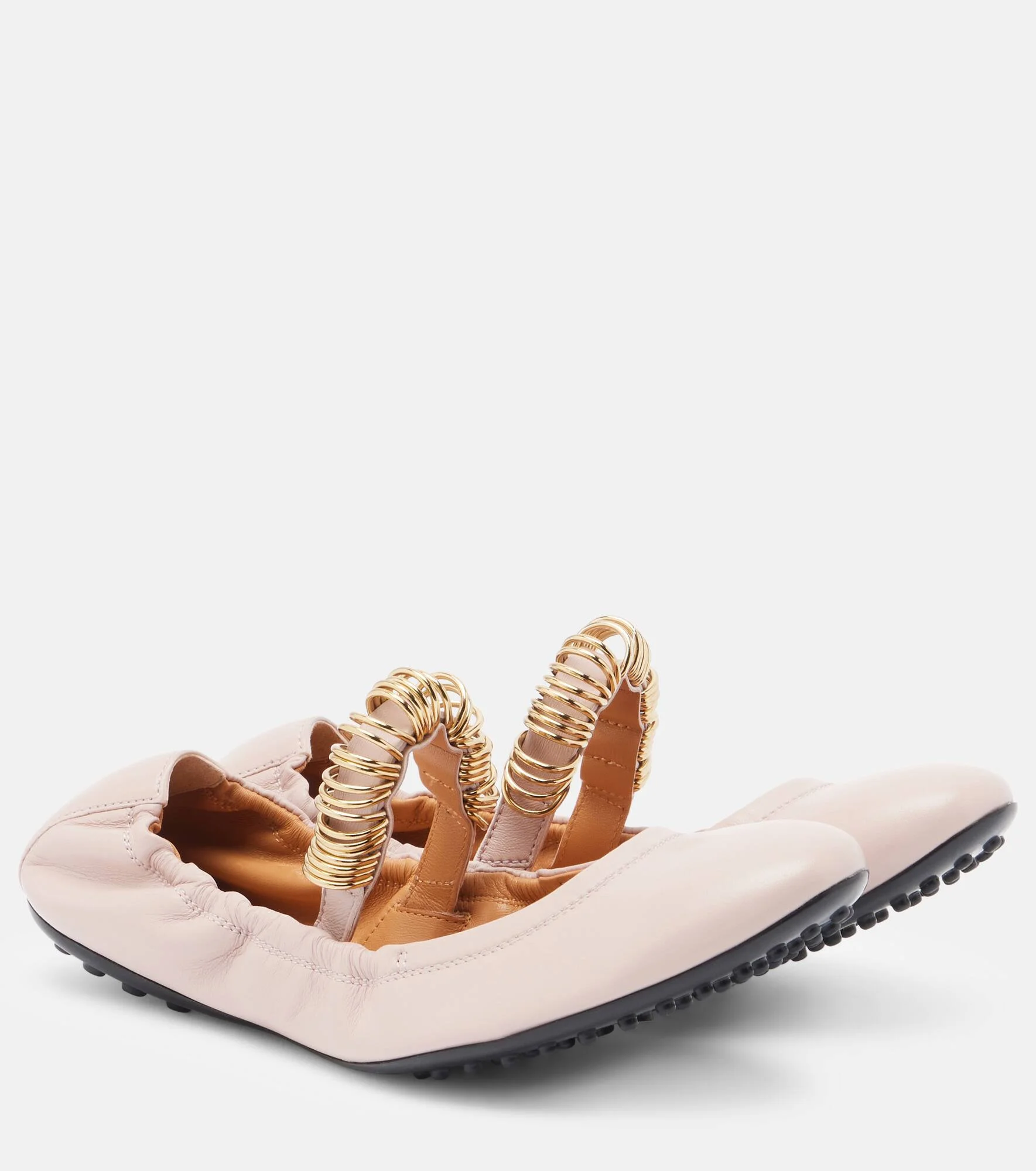 Dee embellished leather ballet flats - 1