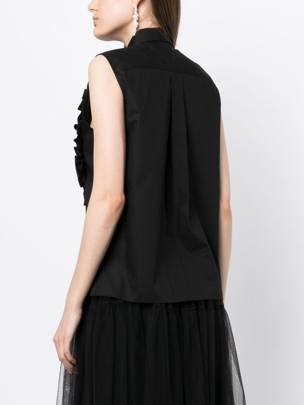 ruffle-detail sleeveless shirt - 4