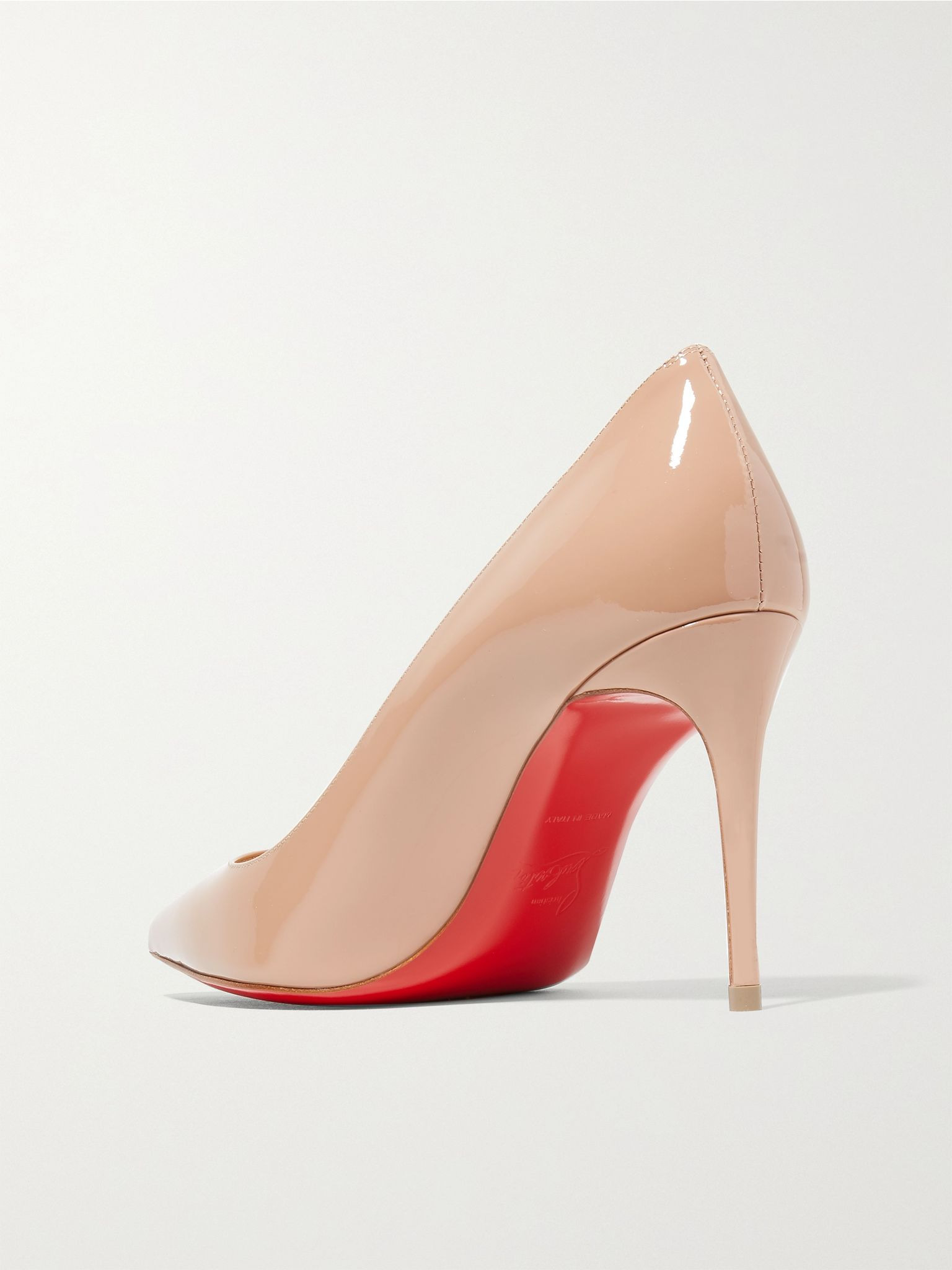Kate 85 patent-leather pumps Beige - 3