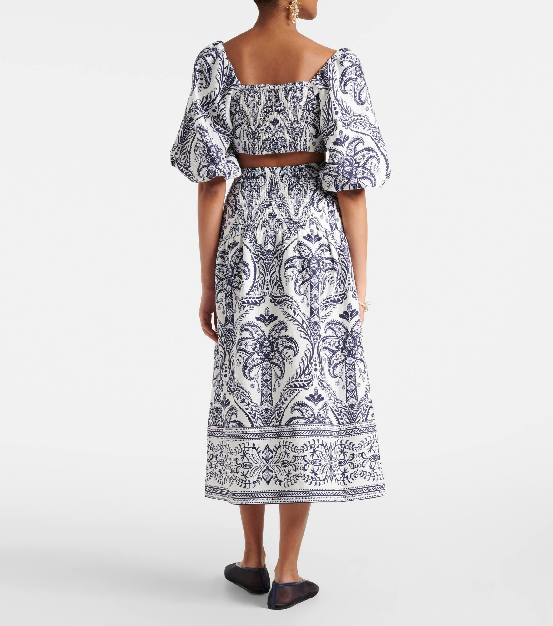 Tropical Cameo printed linen blouse - 3