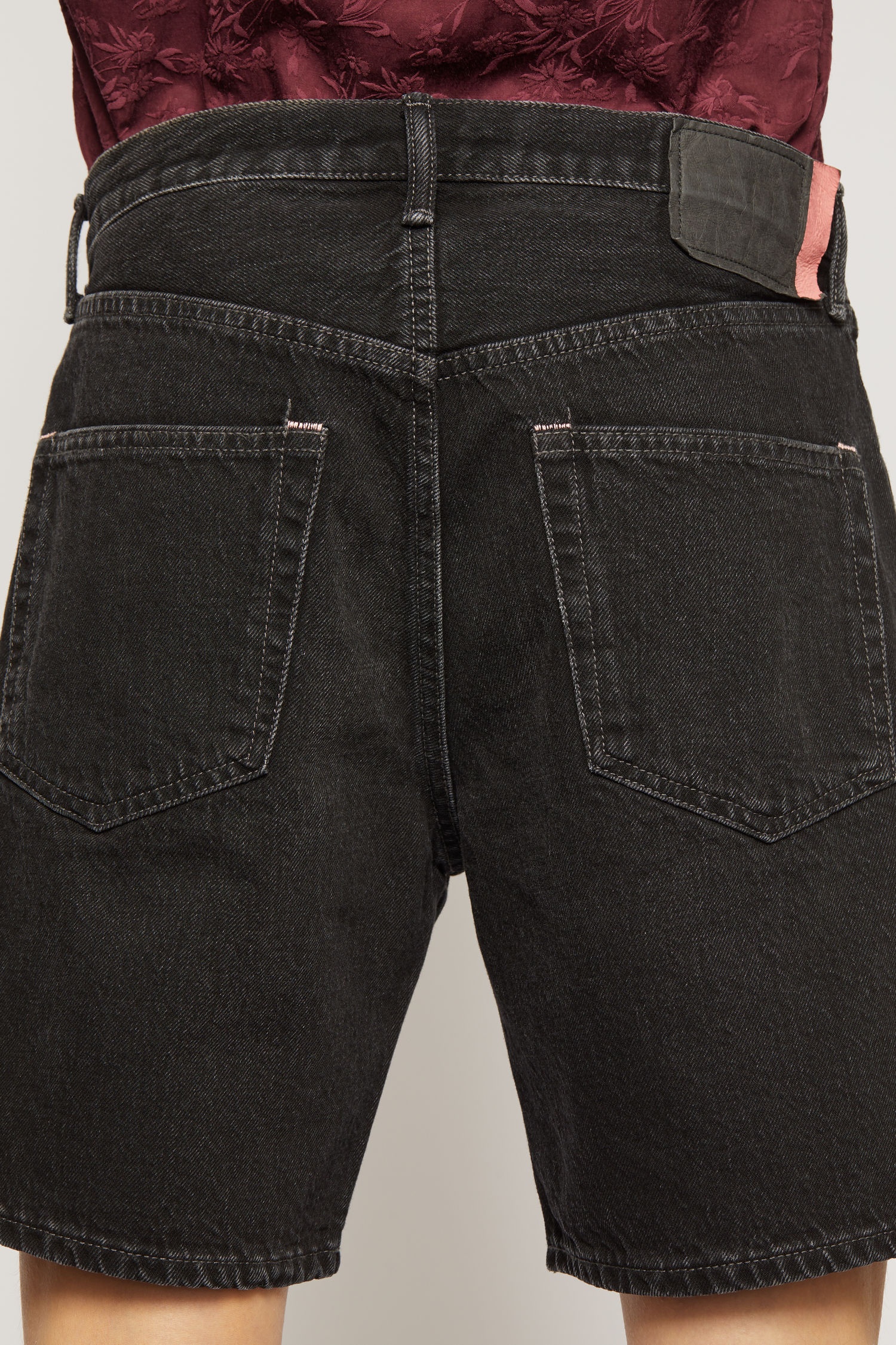 Mid-rise denim shorts black - 5