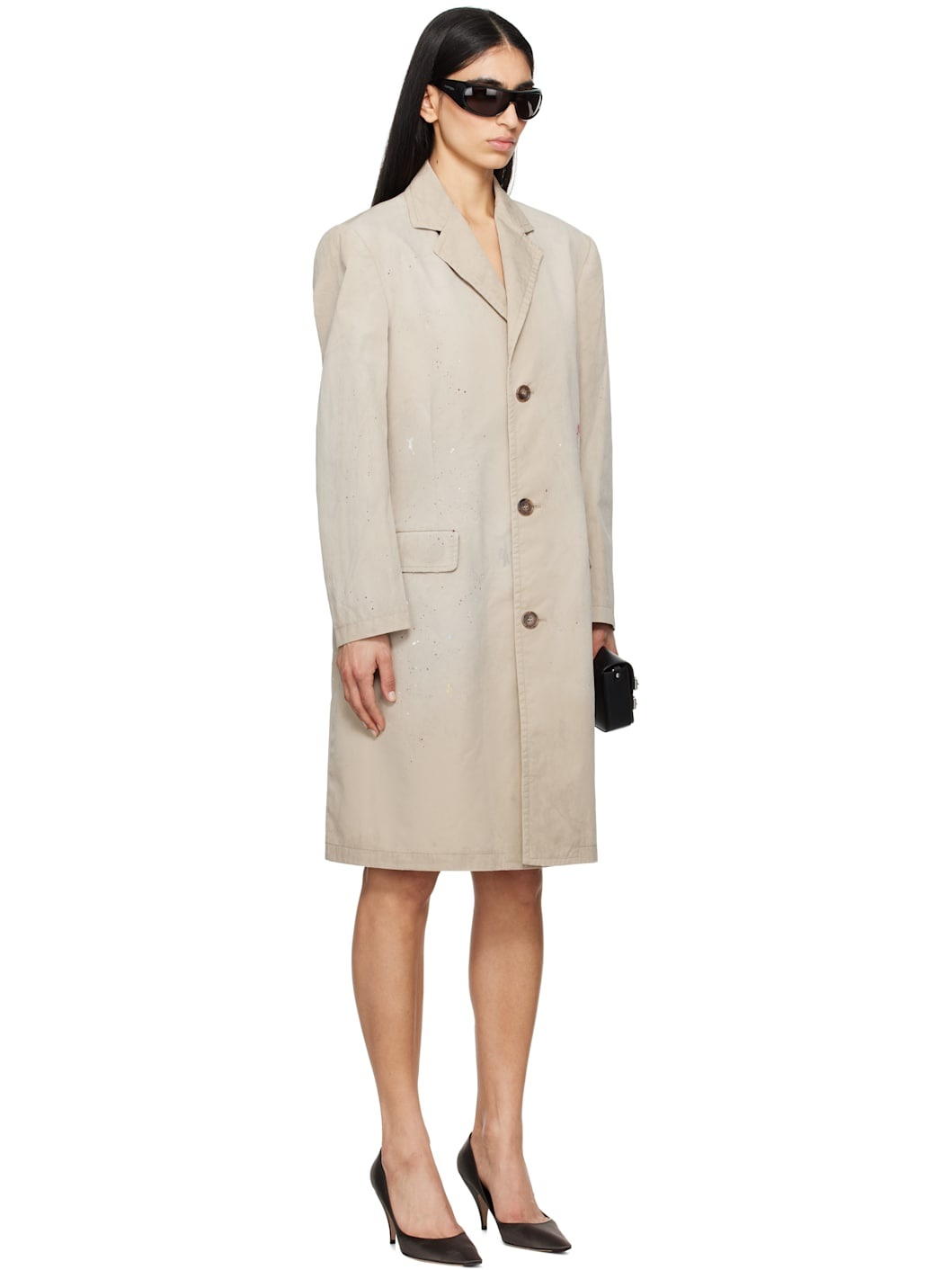 Beige Cotton Gabardine Trench Coat - 2